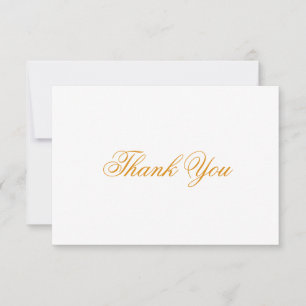 Carte Classic Gold Script Thank You Note Card