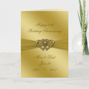 Carte Classic Golden 50e Mariage Anniversaire Card