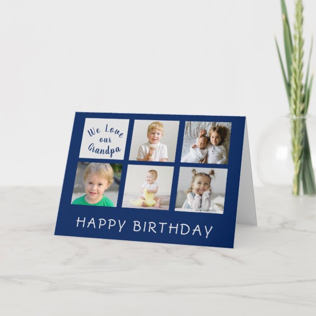 Carte Classic Happy Birthday Grand-père photo Collage (Devant)