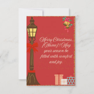 Carte Classic Maroon Christmas Card – Cream Script Holid