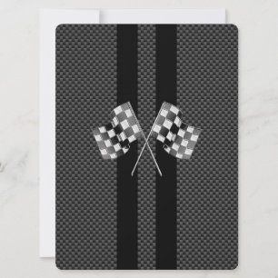 Carte Classic Racing Flags Stripes en fibre de carbone