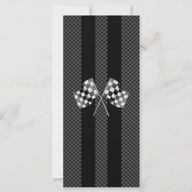 Carte Classic Racing Flags Stripes en fibre de carbone (Devant)