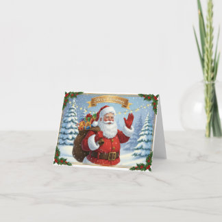 Carte Classic Santa Merry Christmas Card