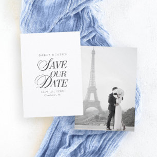 Carte Classieuse Noir et Blanc Élégante de Sauvega