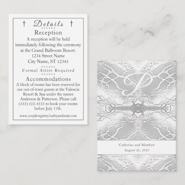 Carte classique catholique Monogramme Détails (Devant / Derrière)