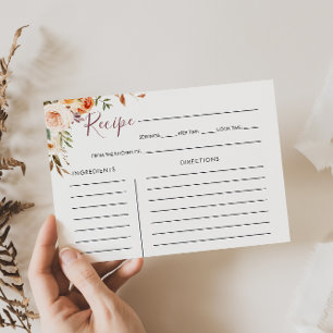 Carte classique Chic Boho Floral Fête des mariées
