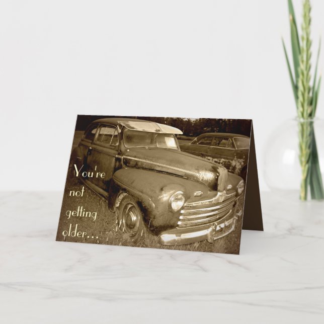 Carte classique d'anniversaire de voiture (Devant)