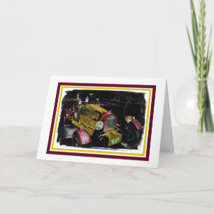 Carte classique d'anniversaire de voiture