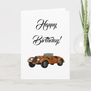Carte classique d'anniversaire de voiture