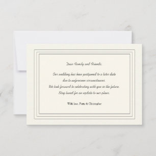 Carte classique d'annonce de report