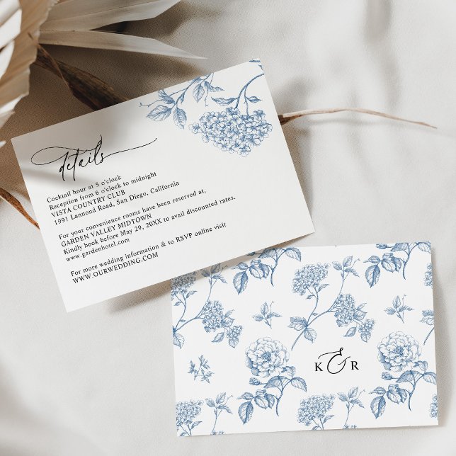 Carte classique de Mariage bleu victorien Floral (Créateur téléchargé)