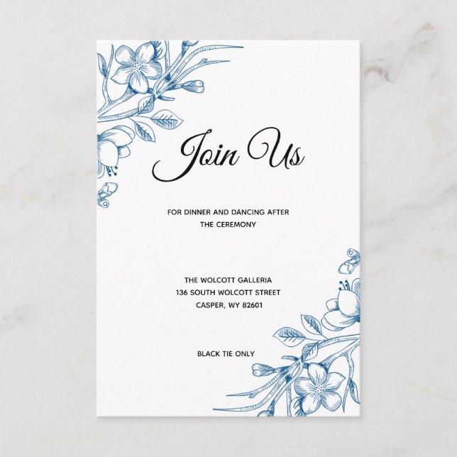 Carte classique de mariage floral (Devant)