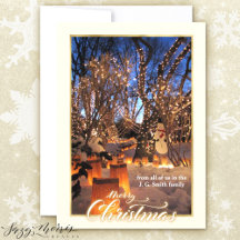 Carte classique de Noël photo plat haute