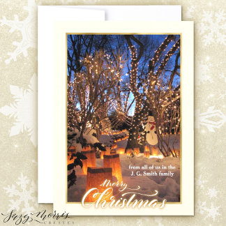 Carte classique de Noël photo plat haute