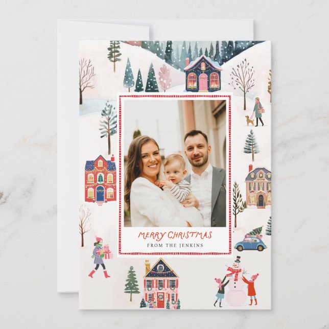 Carte classique de voeux photo de Noël Joyeux (Devant)