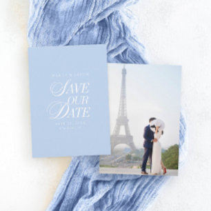 Carte Classique d'Invitation Pastel Bleu pour Sauv