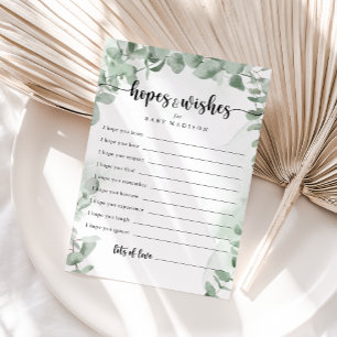 Carte classique Eucalyptus Baby shower Espoirs & V