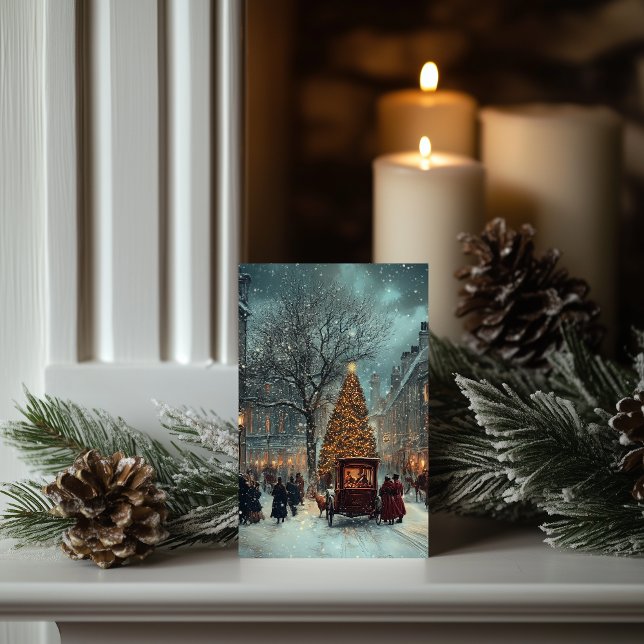 Carte Classique hiver à Londres Classique de Noël (Créateur téléchargé)