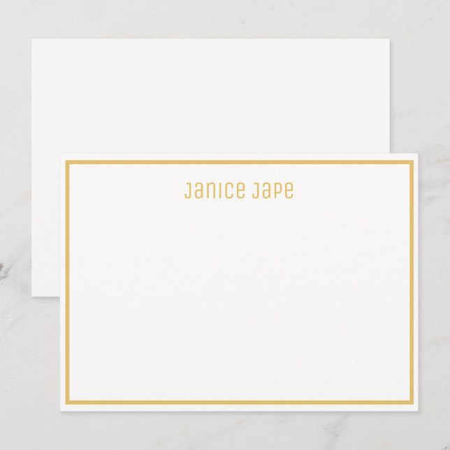 Carte classique personnalisée en or et en blanc (Devant / Derrière)