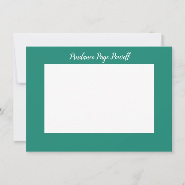 Carte classique personnalisée Turquoise et blanc à (Devant)