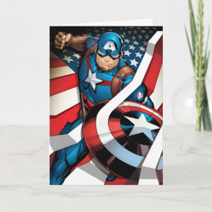 Carte Classiques Avengers   Captain America avec des ban