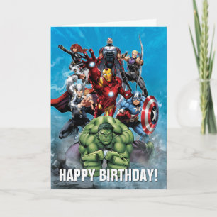 Carte Classiques Avengers Hulk menant les Avengers