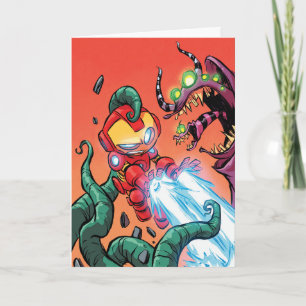 Carte Classiques Avengers Mini Iron Man attaquant un m