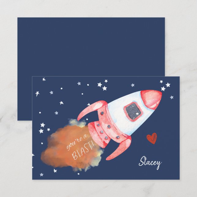 Carte Classroom Valentine "You're a Blast!" (Devant / Derrière)