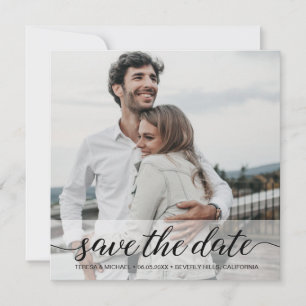 Carte Classy Modern Simple Photo Enregistrer la date Mar