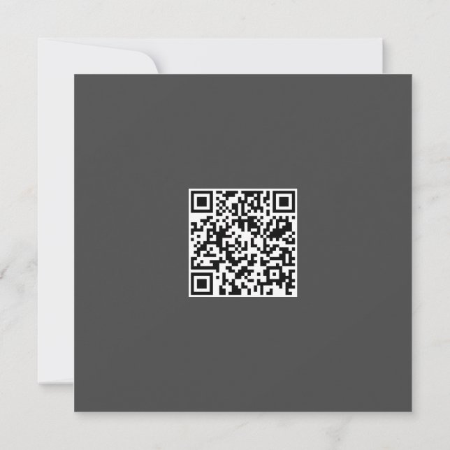 Carte Clat gris monochrome moderne Vibe Code QR (Dos)