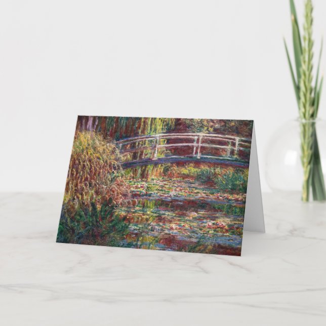 Carte Claude Monet - Eau Lily étang, Harmonie rose (Devant)