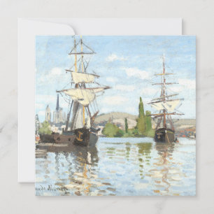 Carte Claude Monet. Navires à cheval sur la Seine à Roue