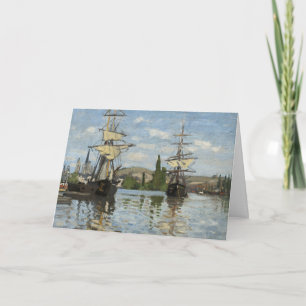 Carte Claude Monet Ships on the Seine River Travel Art
