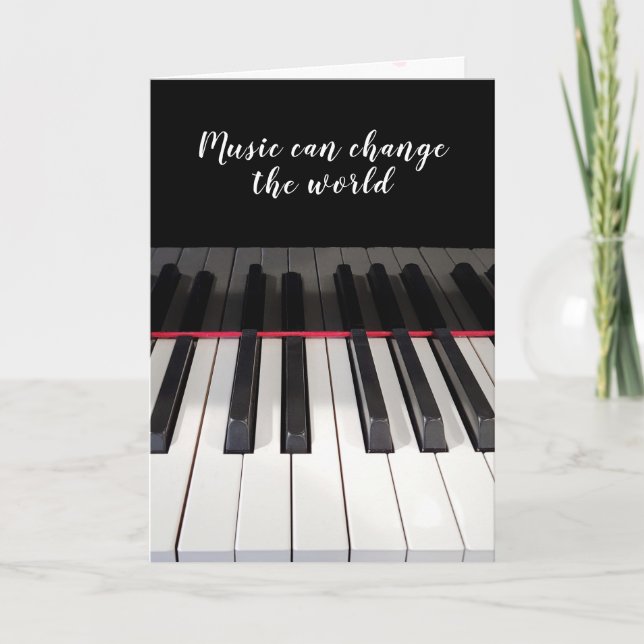Carte Clavier de piano Anniversaire avec devis (Devant)