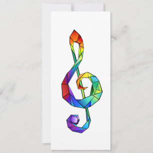 Carte Clé de musique arc-en-ciel