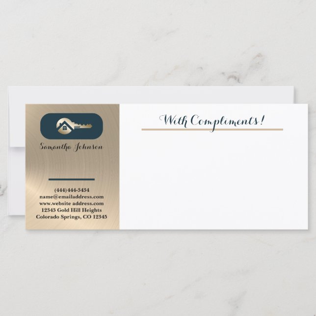 Carte Clé d'or Realtor d'épinette Bleue avec embout de c (Devant)