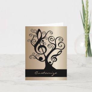 Carte Clef Tree Black and Gold Music Treble
