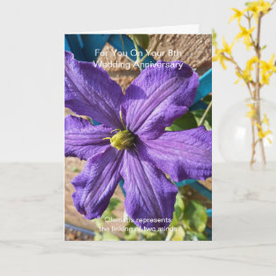 Carte Clematis 8e anniversaire Mariage personnalisé