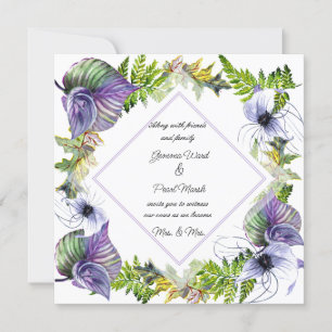 Carte Clematite Violette Lesbienne et Feuilles 