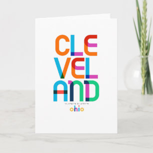 Carte Cleveland Ohio Mid Century, Pop Art,