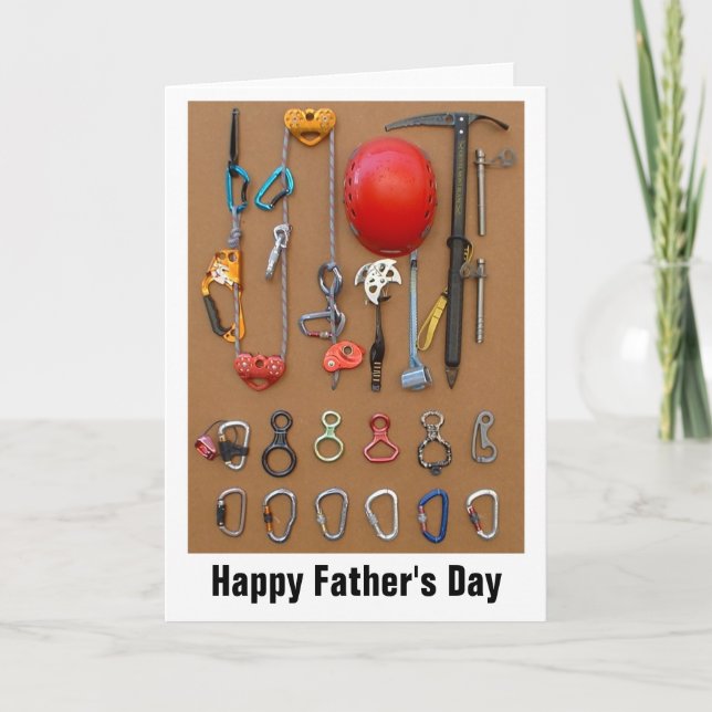 Carte Climbers Équipement de salutation pour papa (Devant)