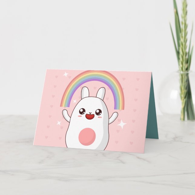 Carte Clipart arc-en-ciel de Kawaii (Devant)