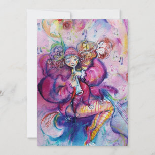 Carte CLOCHER MUSICAL, bleu rose