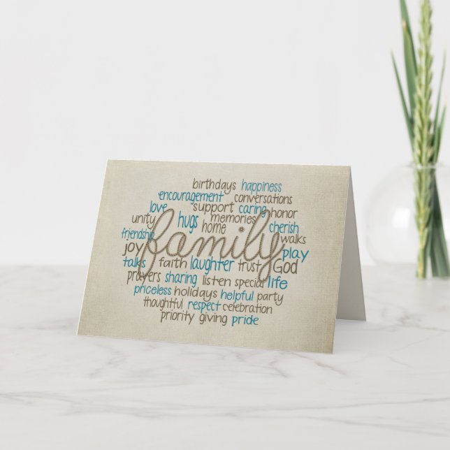 Carte Cloud Parole De Famille Pour Anniversaire (Devant)