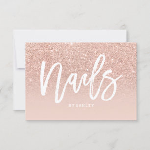Carte Clous certificat typographie blush or rose