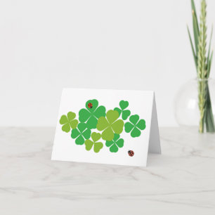 Carte Clover à quatre feuilles et Ladybug_St. Patrick's