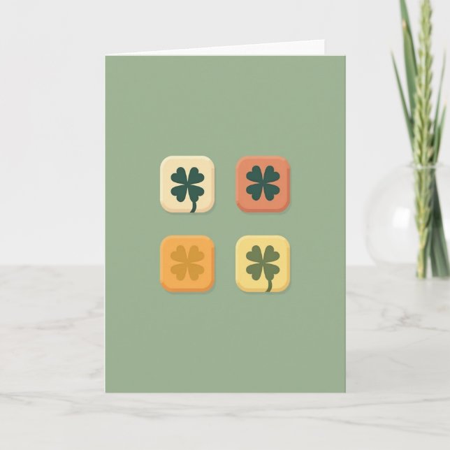 Carte Clover Art Squares Vector Style Card (Devant)