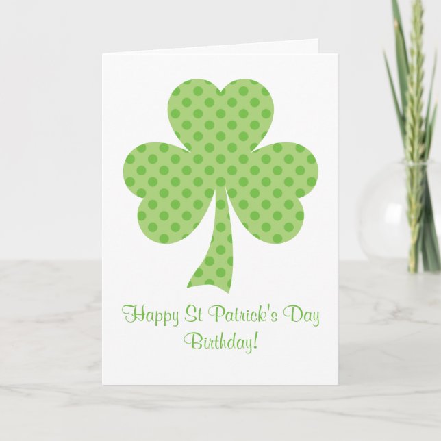 Carte Clover Pois Jour de la Saint Patrick Anniversaire  (Devant)