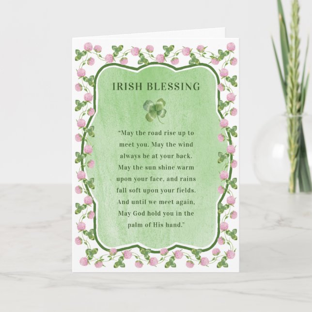 Carte Clover violet | Saint Patrick's Day Irish Blessing (Devant)