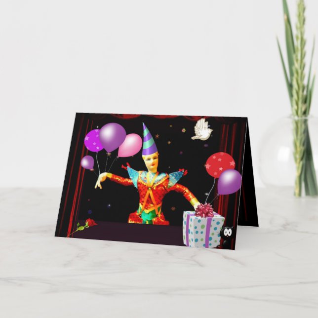 Carte clown de joyeux anniversaire (Devant)